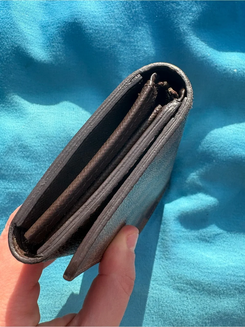 Louis Vuitton Brown & Dark Brown Check Card Holder wallet